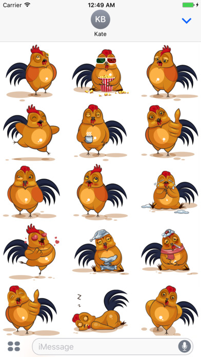Emoji Cartoon Cock Stickers screenshot 2