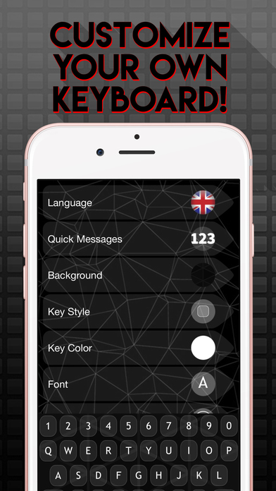Black Keyboard Skins – Background & Font Changer screenshot 3