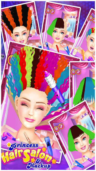 Princess Hair Salon & Makeup - Makeover Girls Game screenshot 2