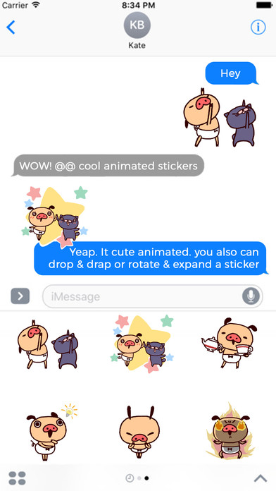 Dull Pig & Friends Animated Stickers screenshot 3