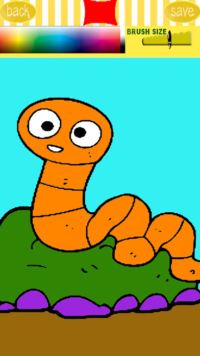 Cute Worms Coloring Book For Kids Edition screenshot 2