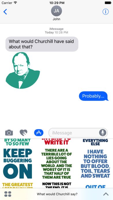 What would Churchill say Stickers screenshot 4