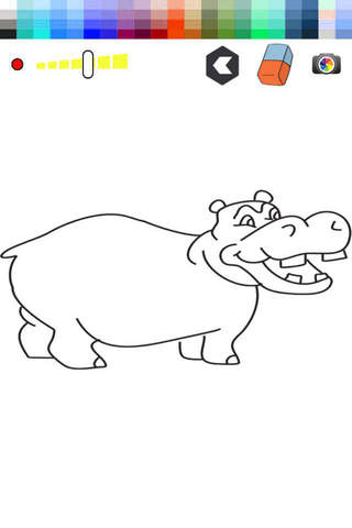 Hippo Animals Coloring Book - Learn To Draw screenshot 2