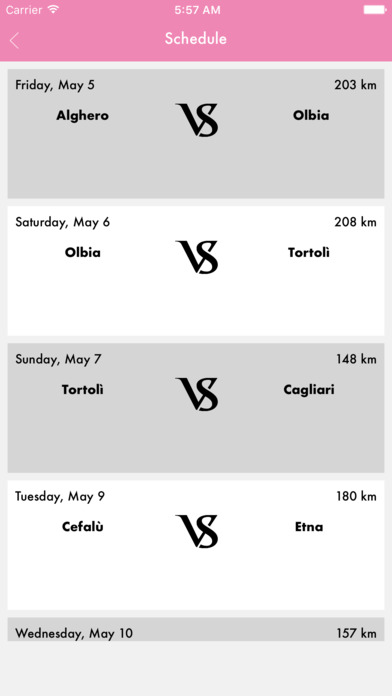 Schedule of Giro dItalia 2017 screenshot 4