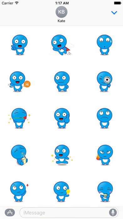 Lovely Blue Stickers screenshot 2