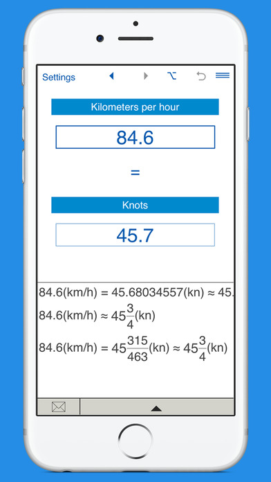 Knots / Kilometers per hour Converter screenshot 3