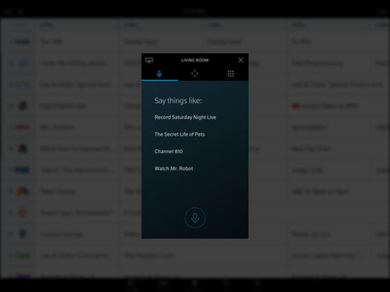 Screenshots of XFINITY TV Remote for iPad