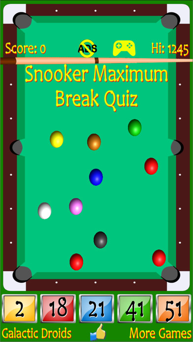 Snooker Maximum Break Quiz screenshot 3
