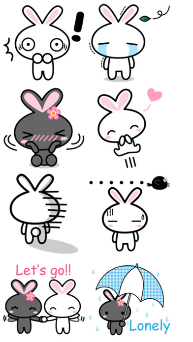 Lovely Bunny Couple Stickers screenshot 4
