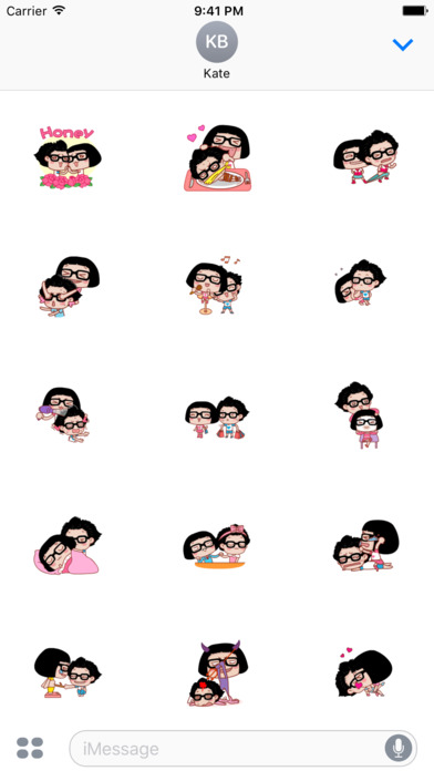 Couple Hana - I love you animated stickers pack screenshot 3