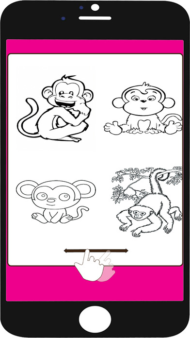 Kids Colouring Book Drawing Monkey Game screenshot 2