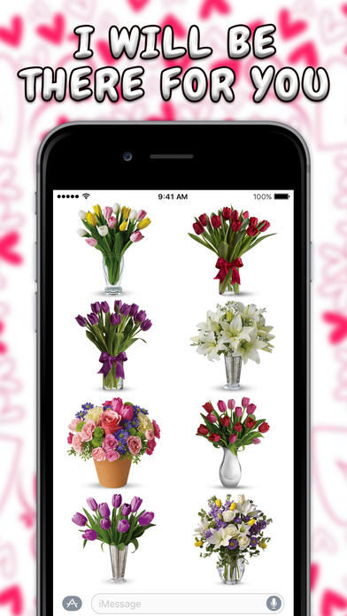 Valentine's Day Tulips Flower Stickers screenshot 3