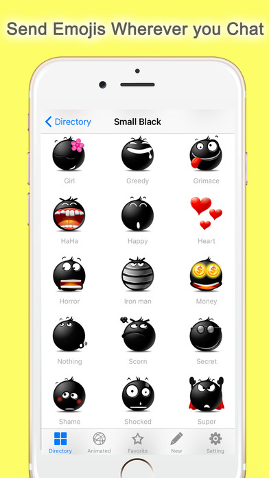 Screenshots of Emoticon.s Free - Emoji Keyboard icons and Animated Emojis for Whats.app kik Chatting for iPhone