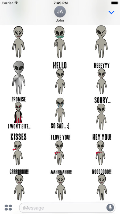 Alien Valentine's Stickers screenshot 4