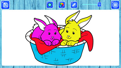 Rabbit and Bunnie Looney Coloring Puzzle for Kids screenshot 2