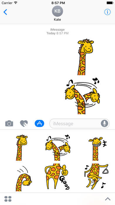 Giraffe Stickers for iMessage by Design73 screenshot 2