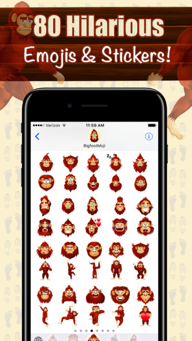 BigfootMoji – Crazy Sasquatch & Bigfoot Emojis screenshot 3