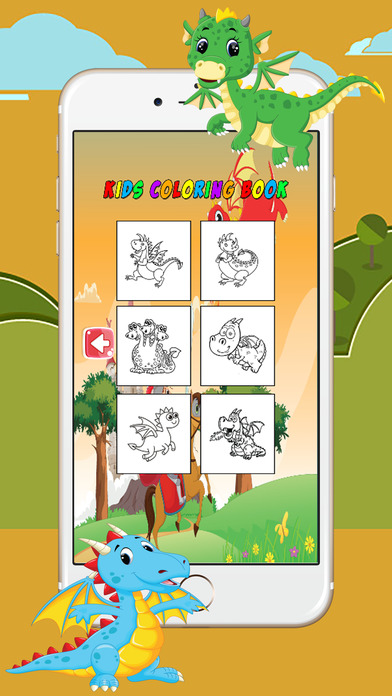 Dragon Cartoon Coloring Painting Art Book for Kids screenshot 3