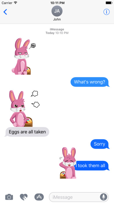 Animated Pink Easter Bunny Stickers screenshot 3