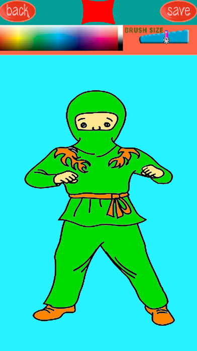 Ninja Man Coloring Page Game For Kids Edition screenshot 2