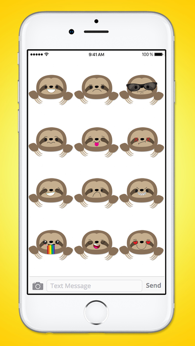 Cute Sloth Face Emojis Sticker Pack screenshot 3