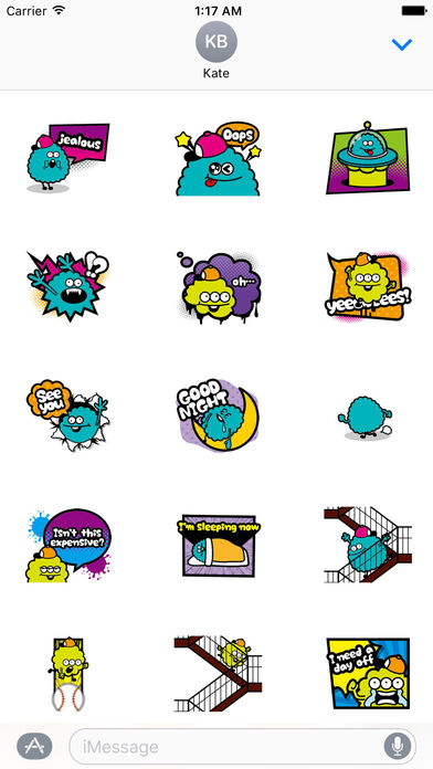 Happy Galaxy Monsters Sticker screenshot 2