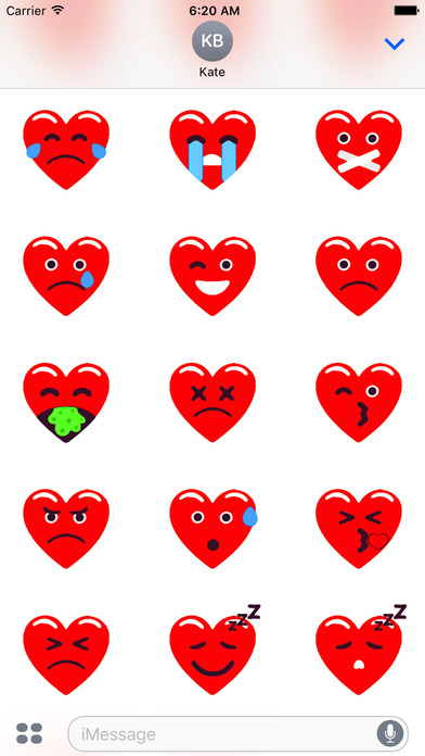 Heart Red Love Emojis Stickers screenshot 2