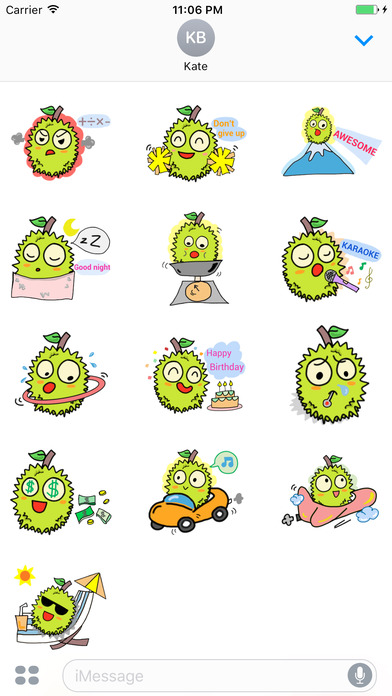 Abner The Little Cute Durian Stickers screenshot 3