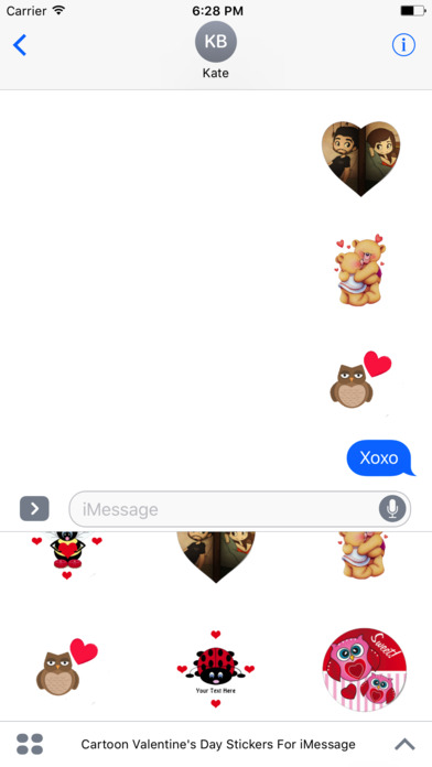 Cartoon Valentines Day Stickers For iMessage screenshot 4