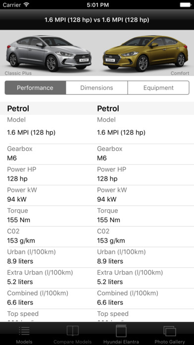 Specs for Hyundai Elantra VI 2016 edition screenshot 3