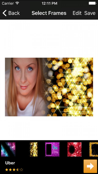 Sparkling Glitter Photo Frames Edit Selfie Pics HD screenshot 2