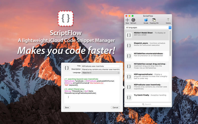 ScriptFlow for Mac 1.5 激活版 - 实用的代码管理工具
