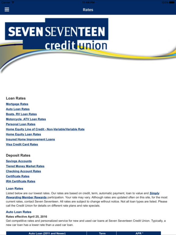 Seven Seventeen Credit Union AppRecs