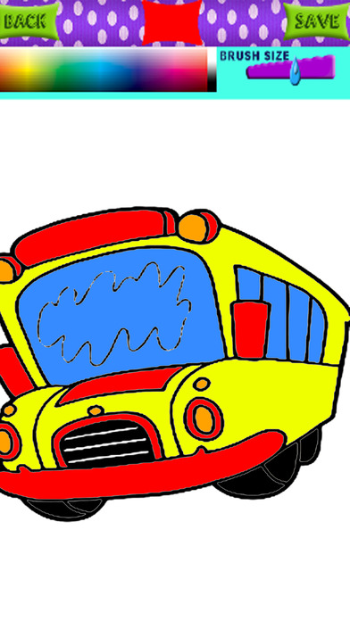 School Bus Coloring Page Game For Children screenshot 2