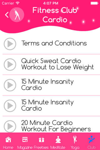 Schedule for fitness workout screenshot 3