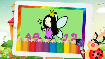 Princess Fairy Tale and Wonderland Coloring page screenshot 2