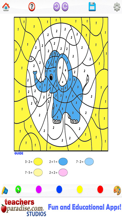 Kids Math Coloring Book - Paint by Numbers screenshot 2