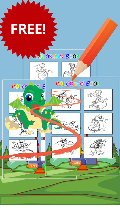 Dragon coloring book free for kids toddlers screenshot 2
