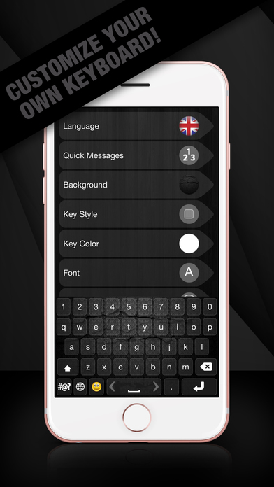 Black Keyboard Theme - Dark Keypad Design & Emoji screenshot 3