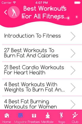 Exercise routine screenshot 2