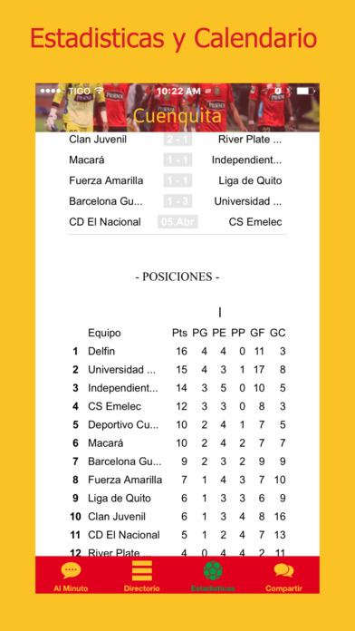 Cuenquita Futbol App de Cuenca Ecuador screenshot 3