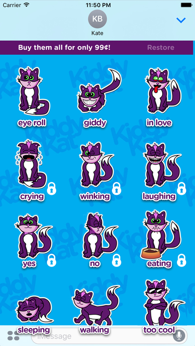 Kiddy Kat Animated Stickers screenshot 2
