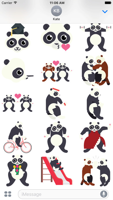 Cute Panada Emoji Stickers screenshot 3