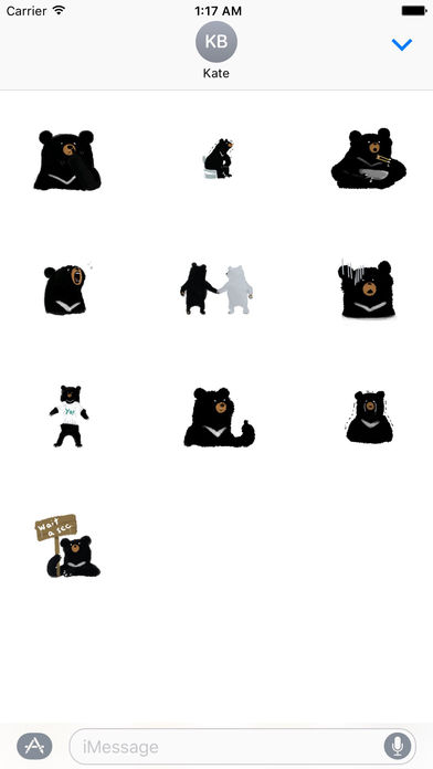 Cute Black Bear Sticker screenshot 3