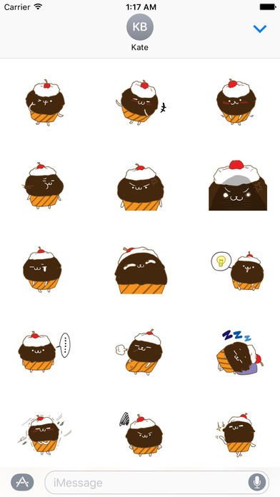 Cute Chocolate Cupcake Sticker screenshot 2