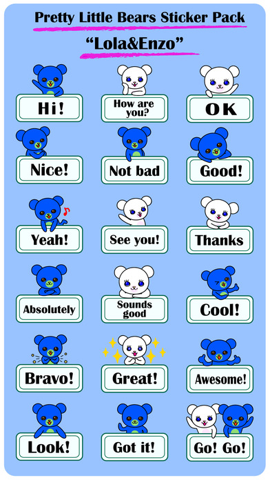 Pretty Little Bears English Stickers “Lola&Enzo" screenshot 2