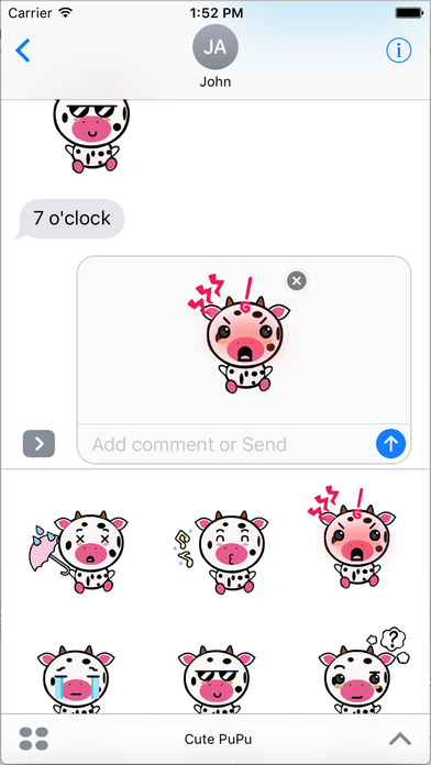Cute PuPu - Cute Emoji Pro Pack for iMessage screenshot 2