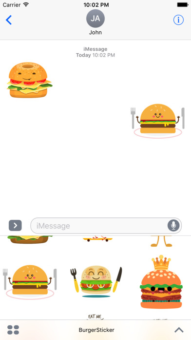 Cute Burger Sticker screenshot 2