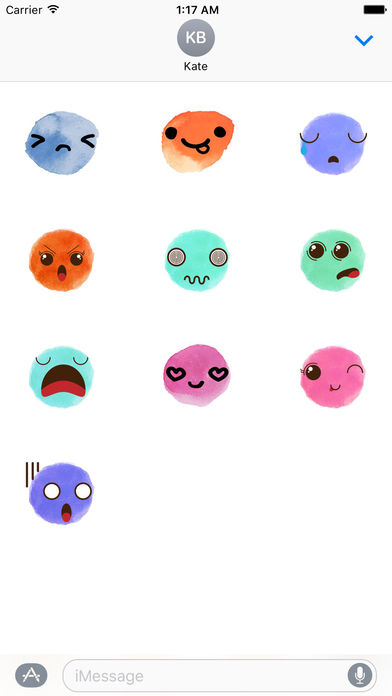Colorful Emoji Icon Watercolor Sticker screenshot 3