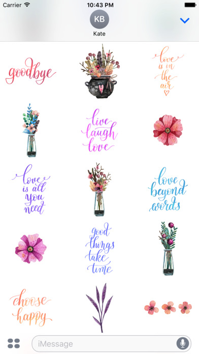 Amazing Flowers and Quotes Watercolor Stickers screenshot 3